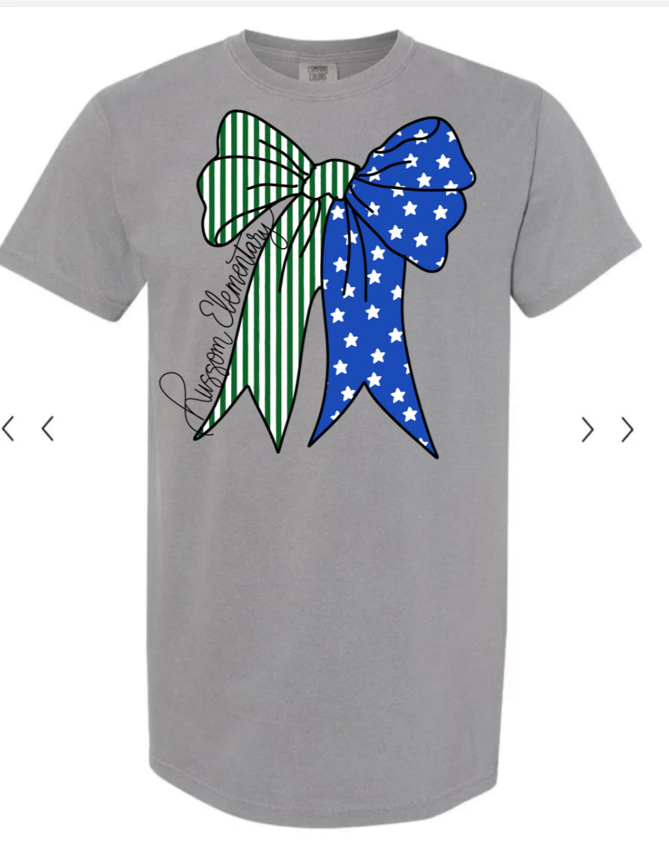 Russom Elementary Stars & Stripes Bow Tee