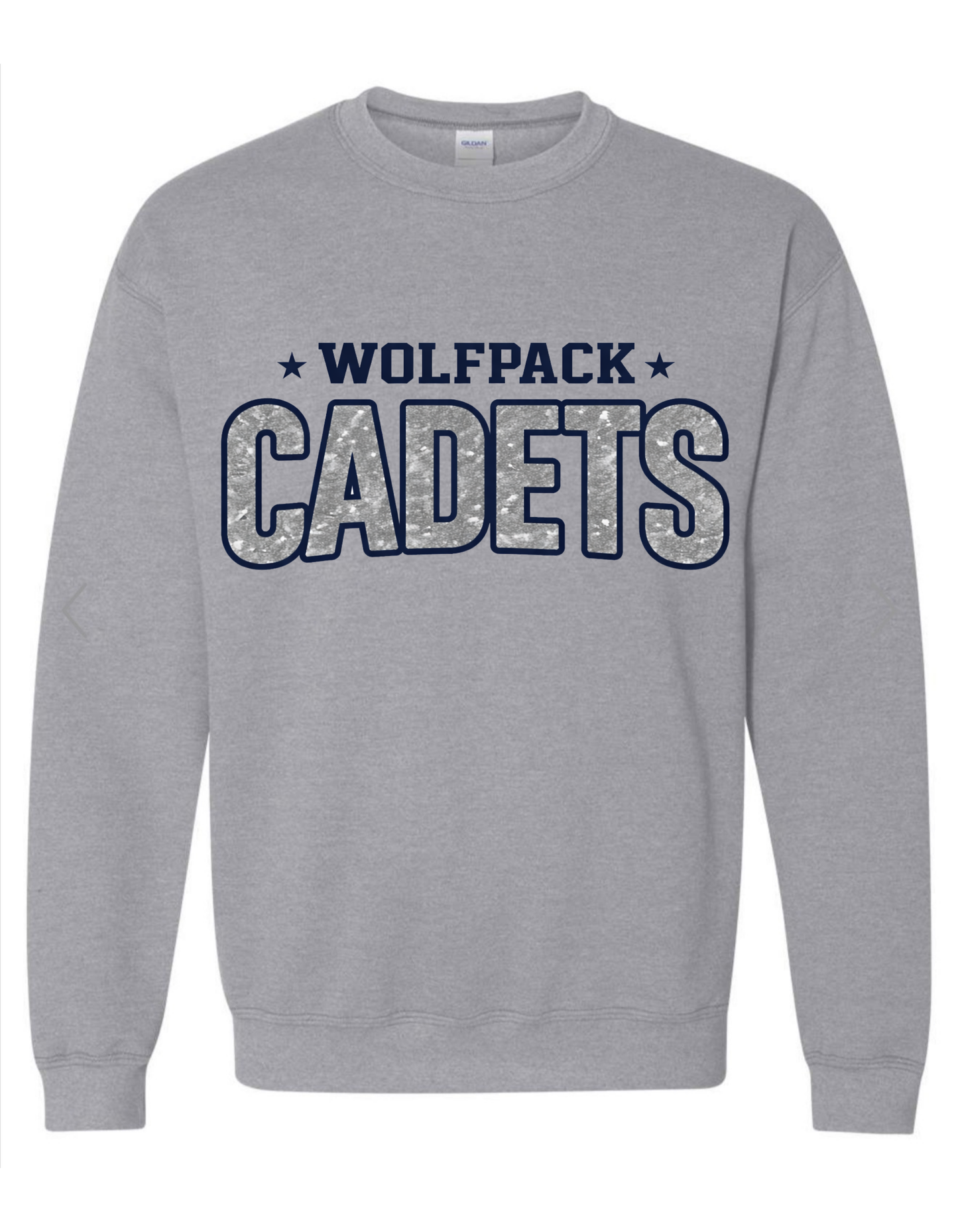 Wolfpack Cadets Faux Glitter on Grey