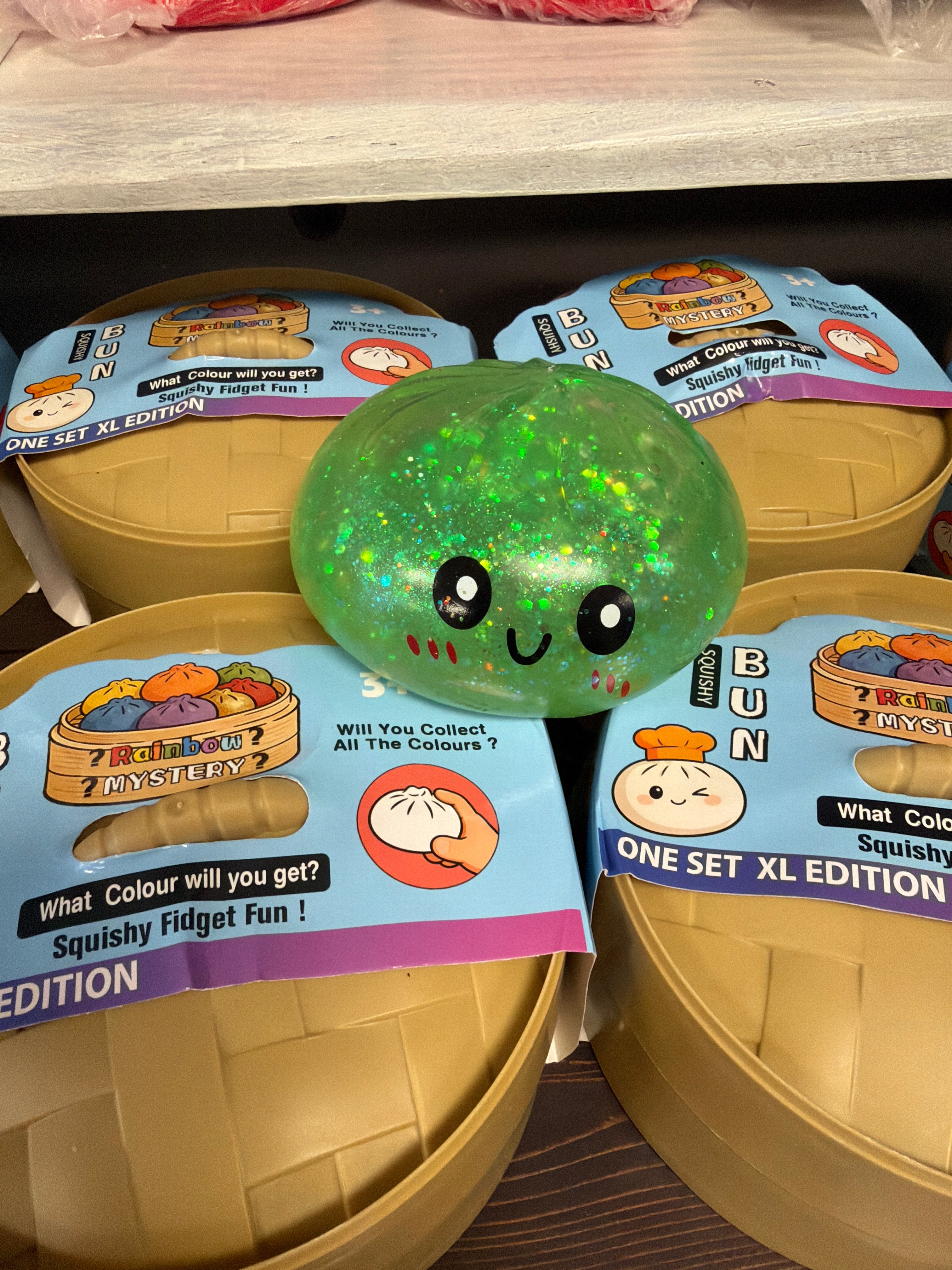7inch jumbo dumpling gel filled glitter