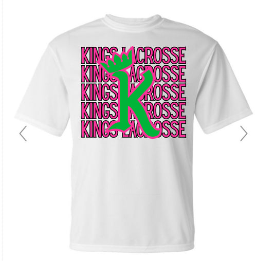 YOUTH Kings Lacrosse Mascot Stacked Dri Fit Tee