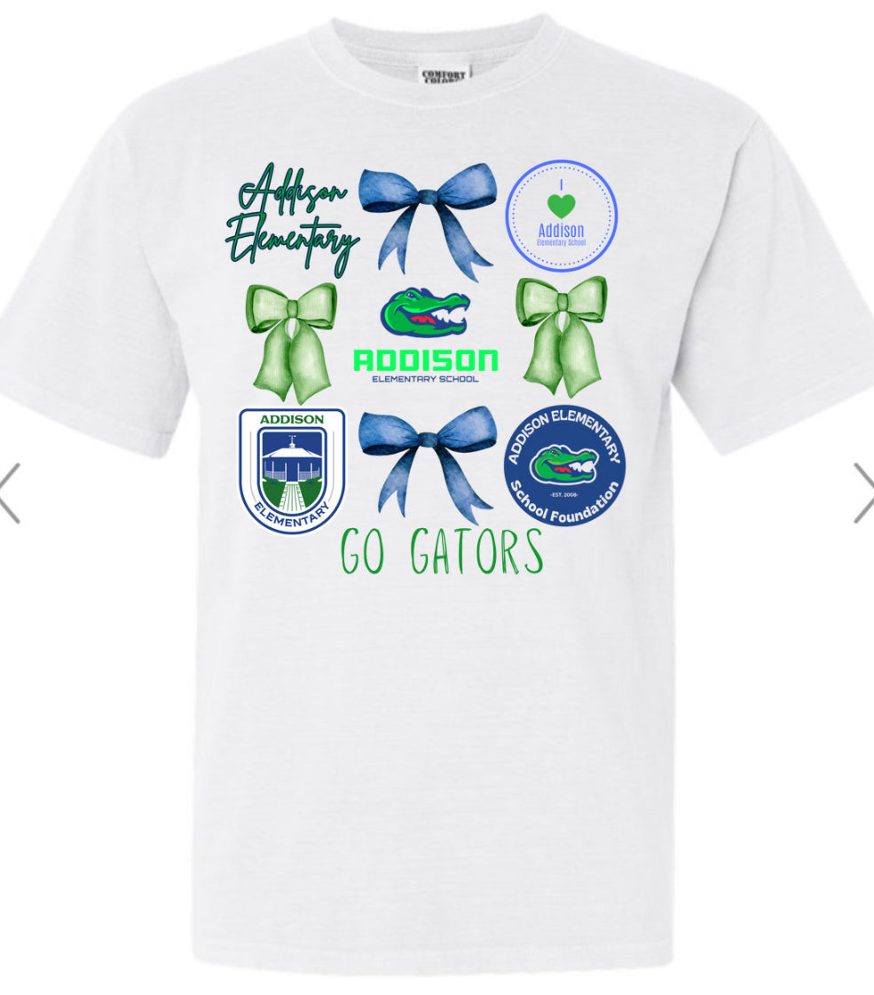 Addison Elementary Bow Collage tee