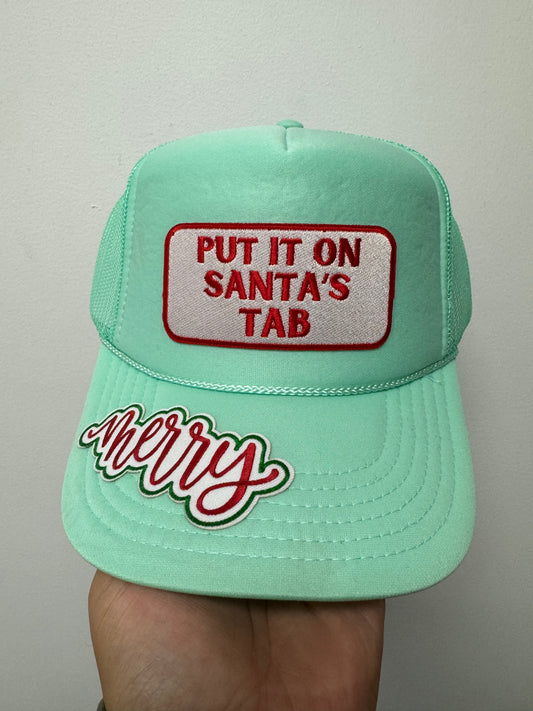 Put it on Santa tab with merry mint green trucker hat