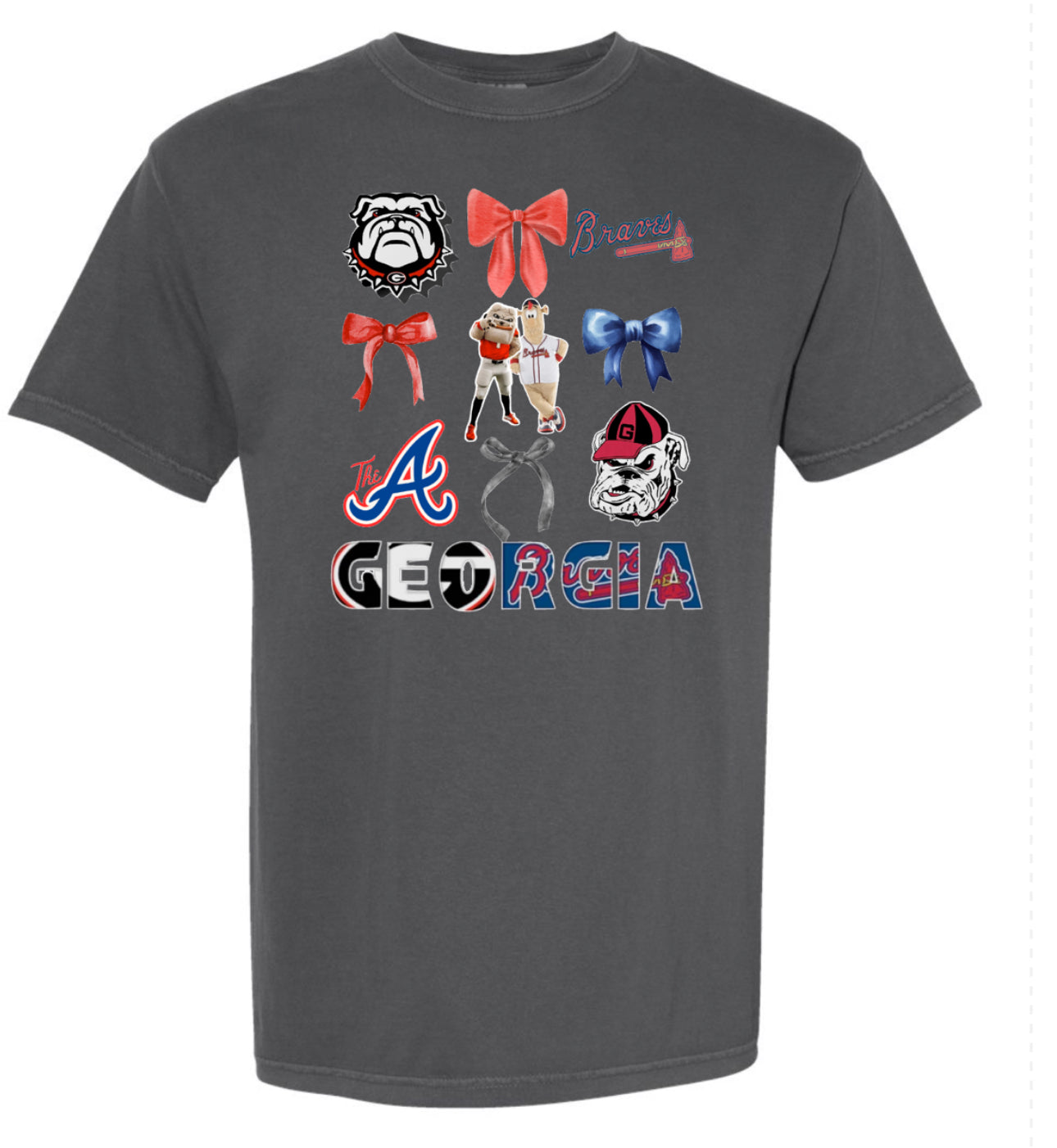 Georgia Braves Bow Collage Pepper Tee