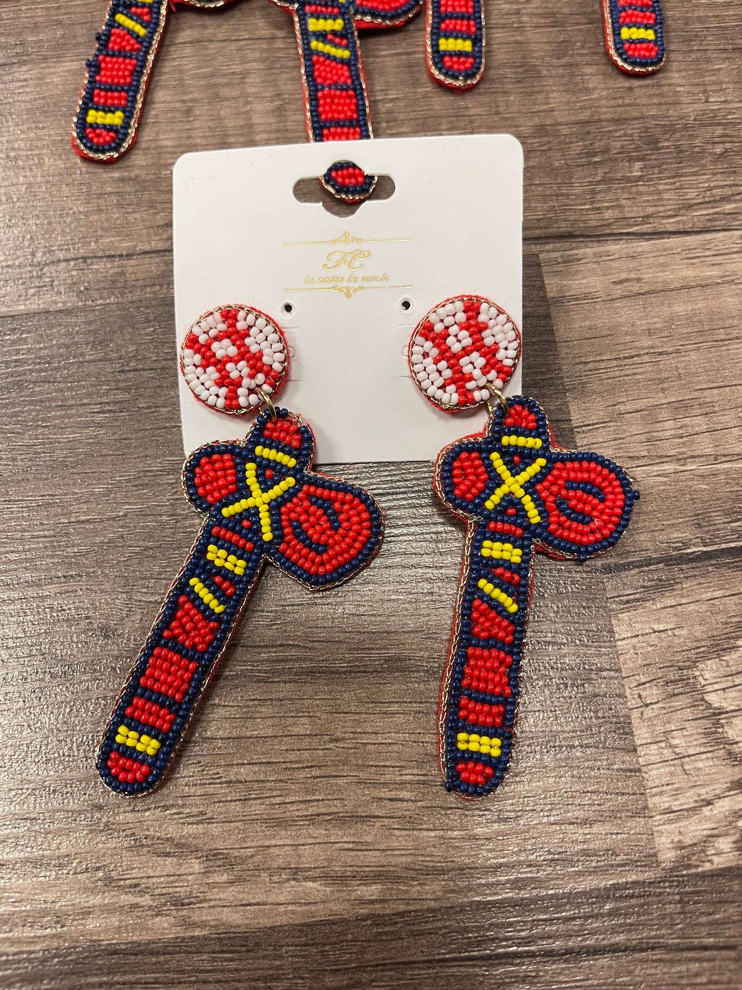 Braves Beaded Tomahawk Earrings