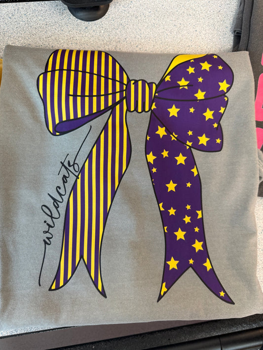 Wildcats Striped Bow tee