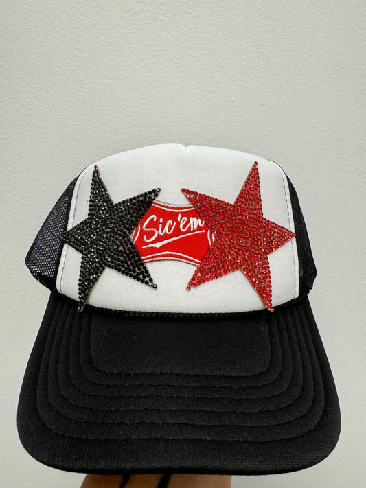 Sic Em Star Rhinestone Trucker Hat