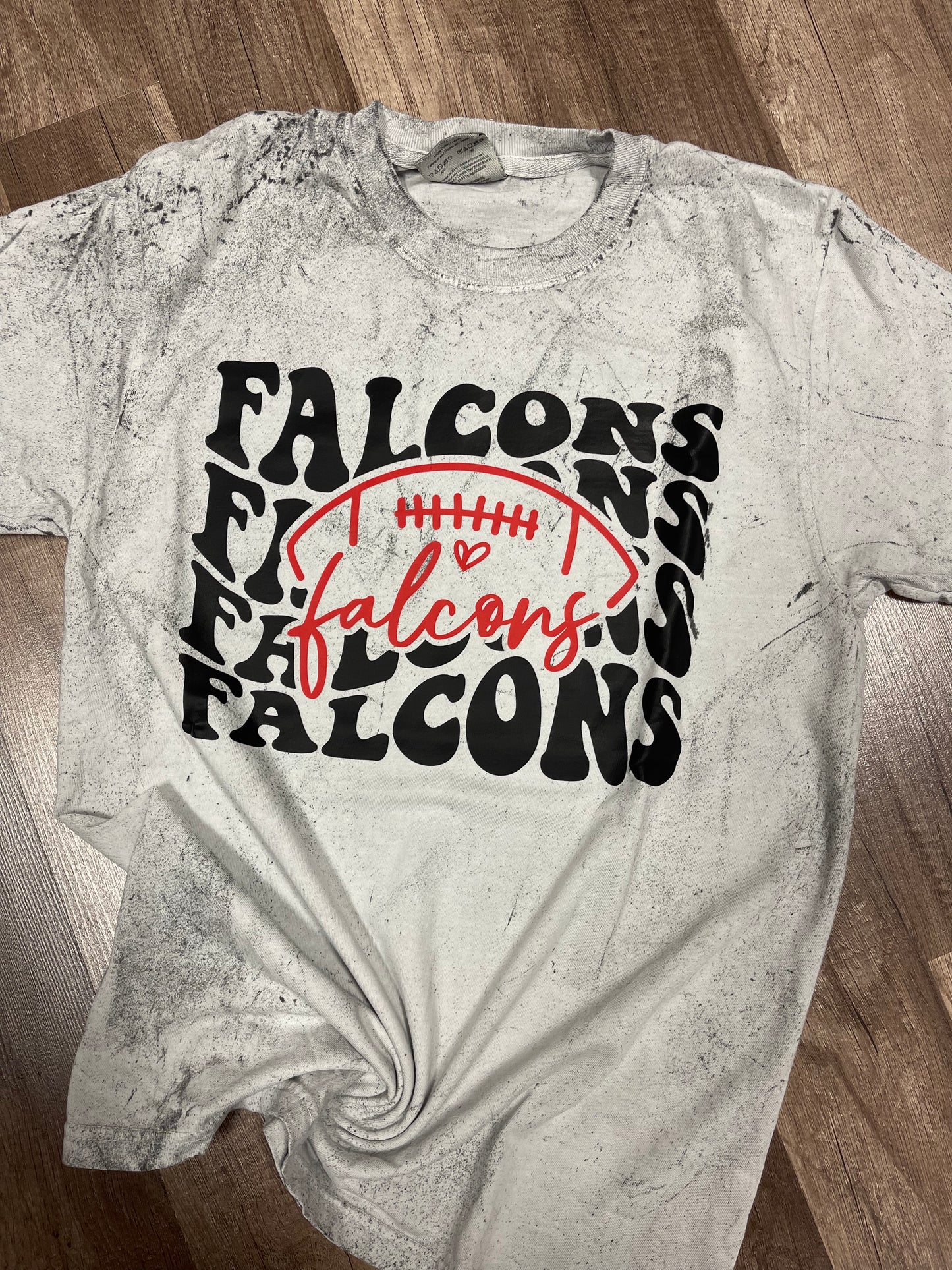 Falcons retro with football colorblast tee