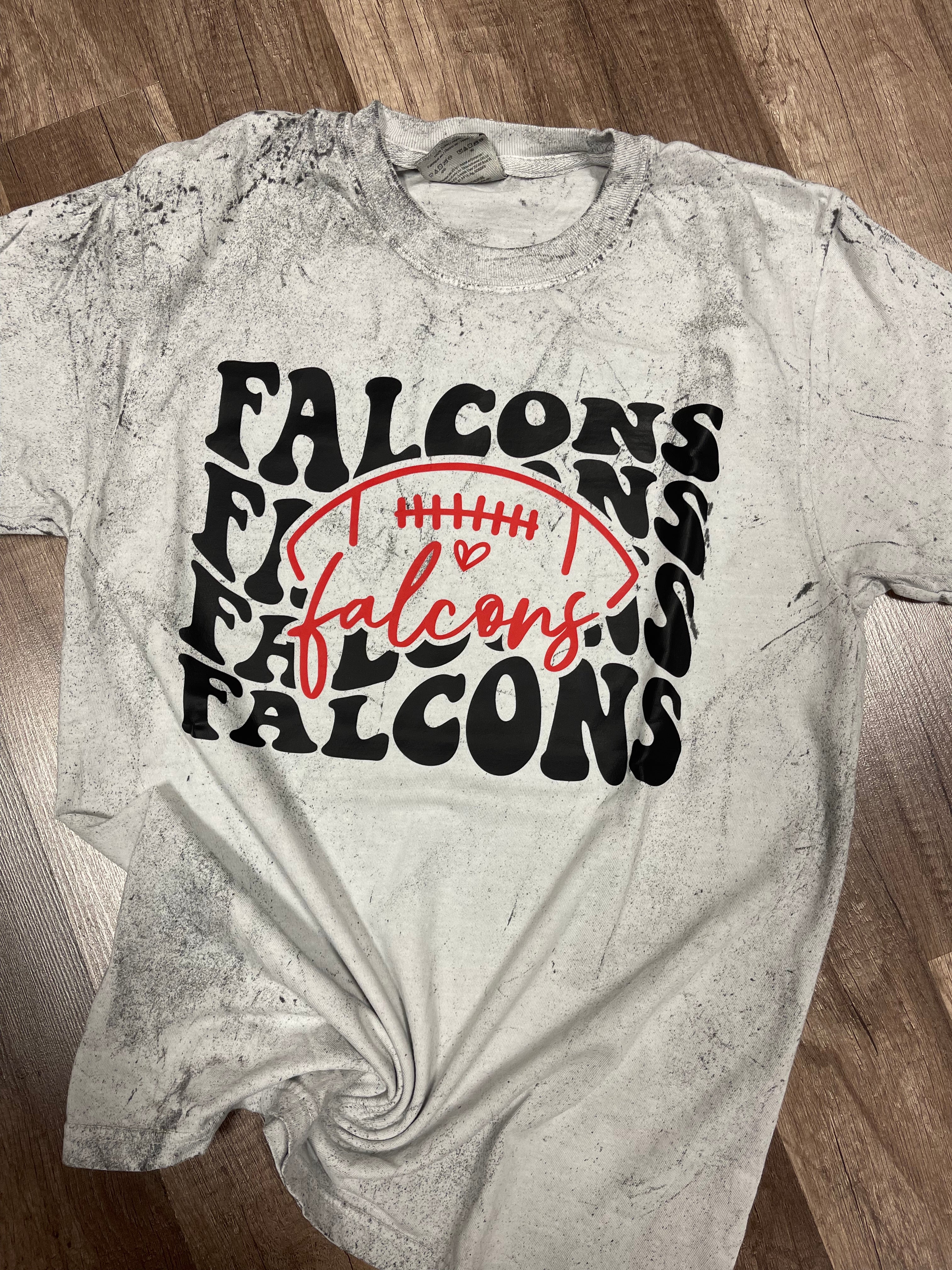 Falcons retro with football colorblast tee