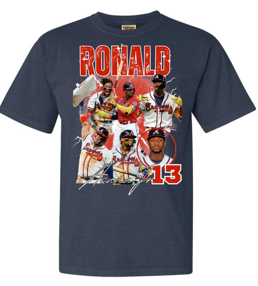 Ronald 13 faces denim cc tee