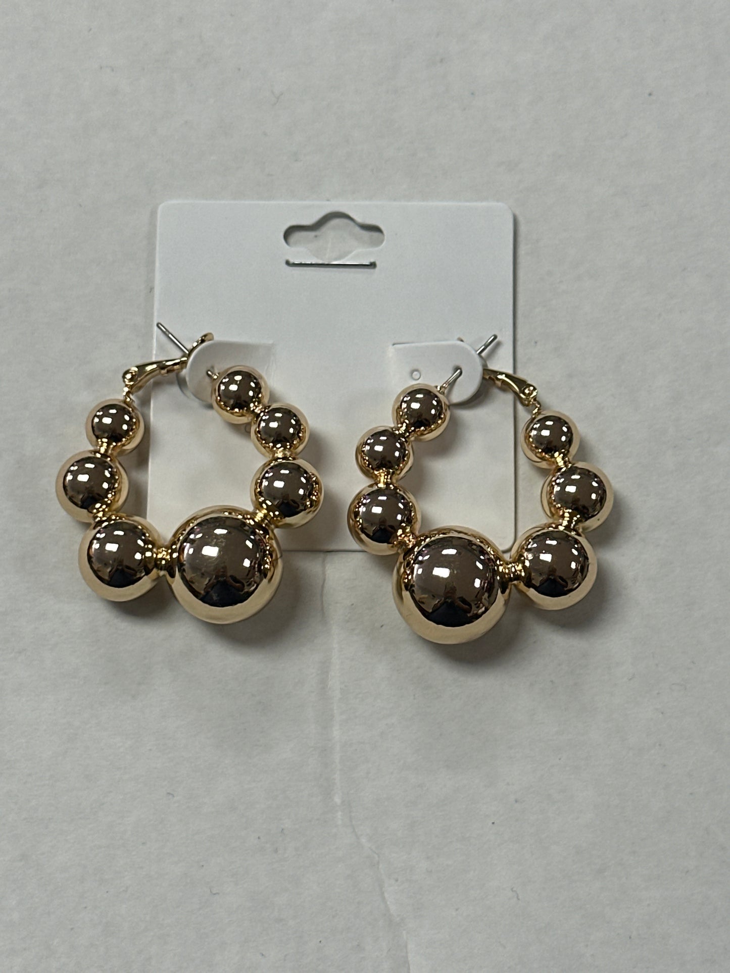 Gold Ball Hoop Earrings