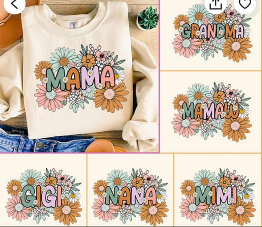 Mama Flower Collage Tees