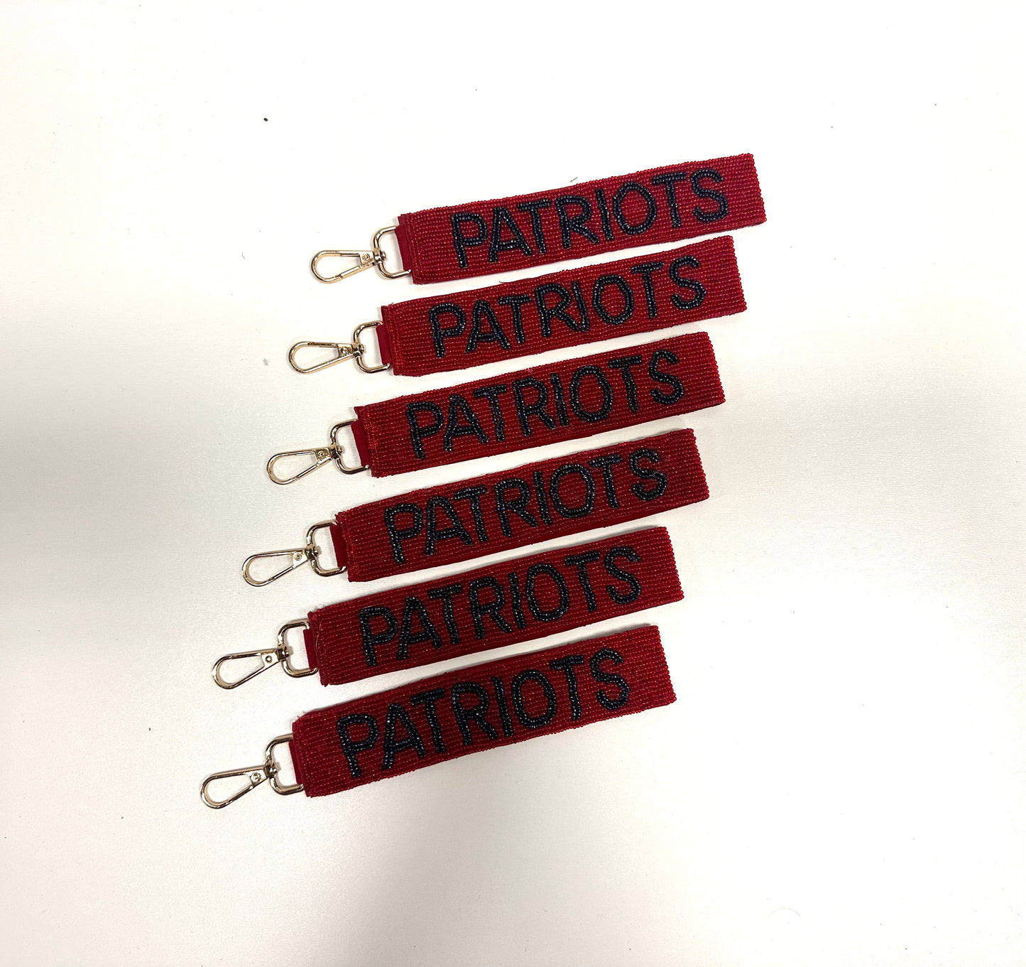 Patriots Beaded Keychain