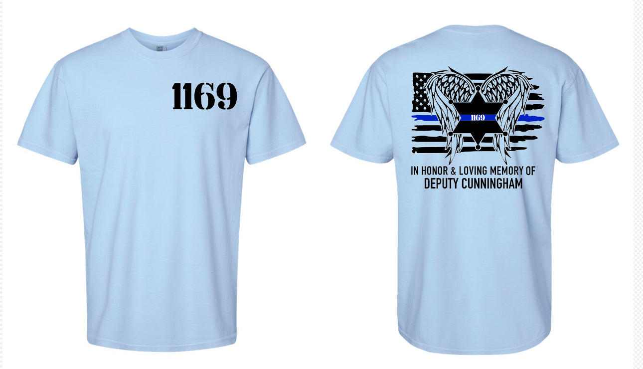 Black Flag Angel Wings #2 - Deputy Cunningham Blue Tee