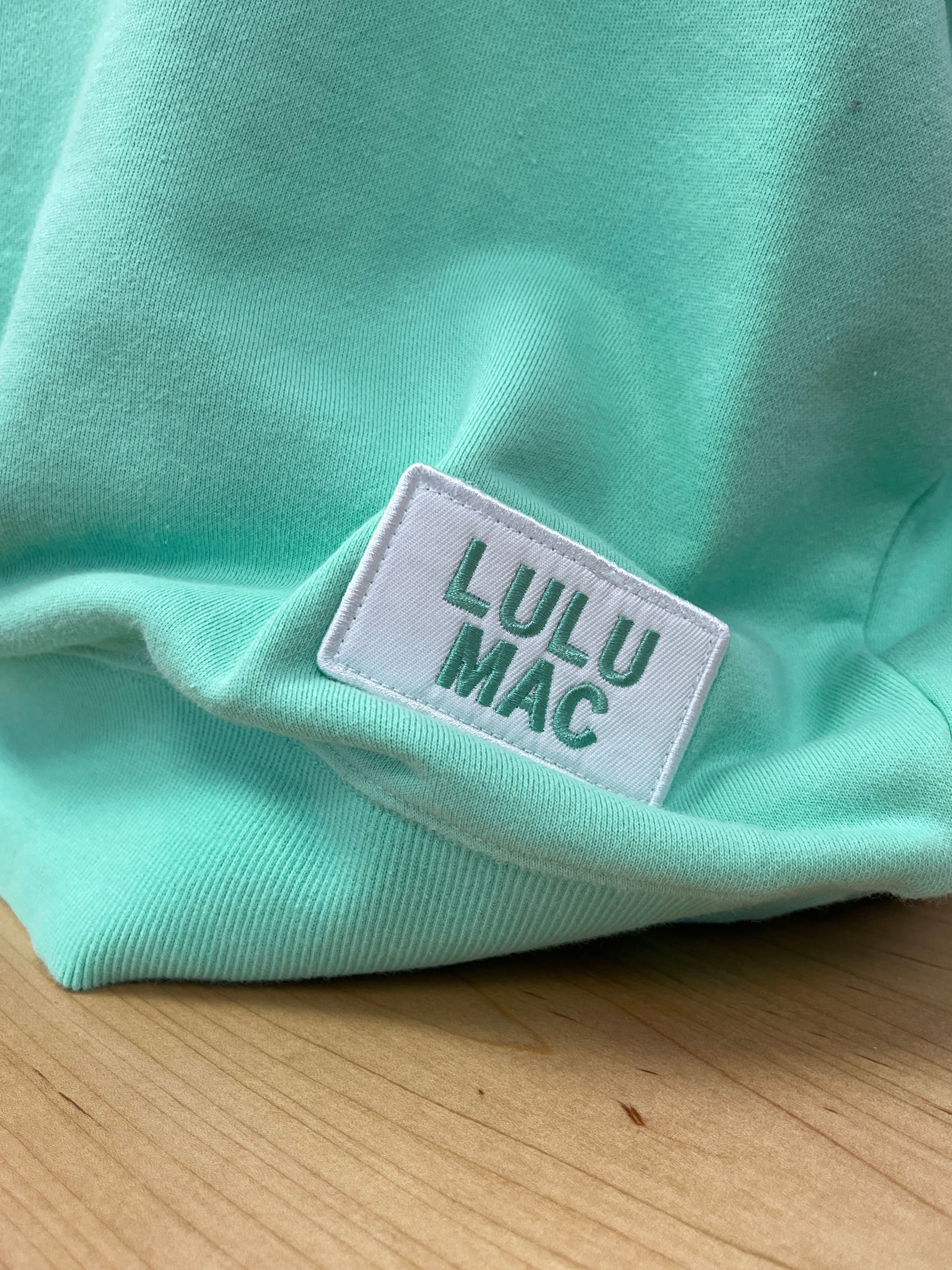 Lulu Mac Short Sleeve Terry Cloth Sweater Top- Seafoam