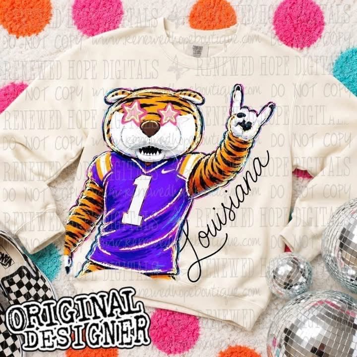 Retro Groovy LSU Tigers Tee