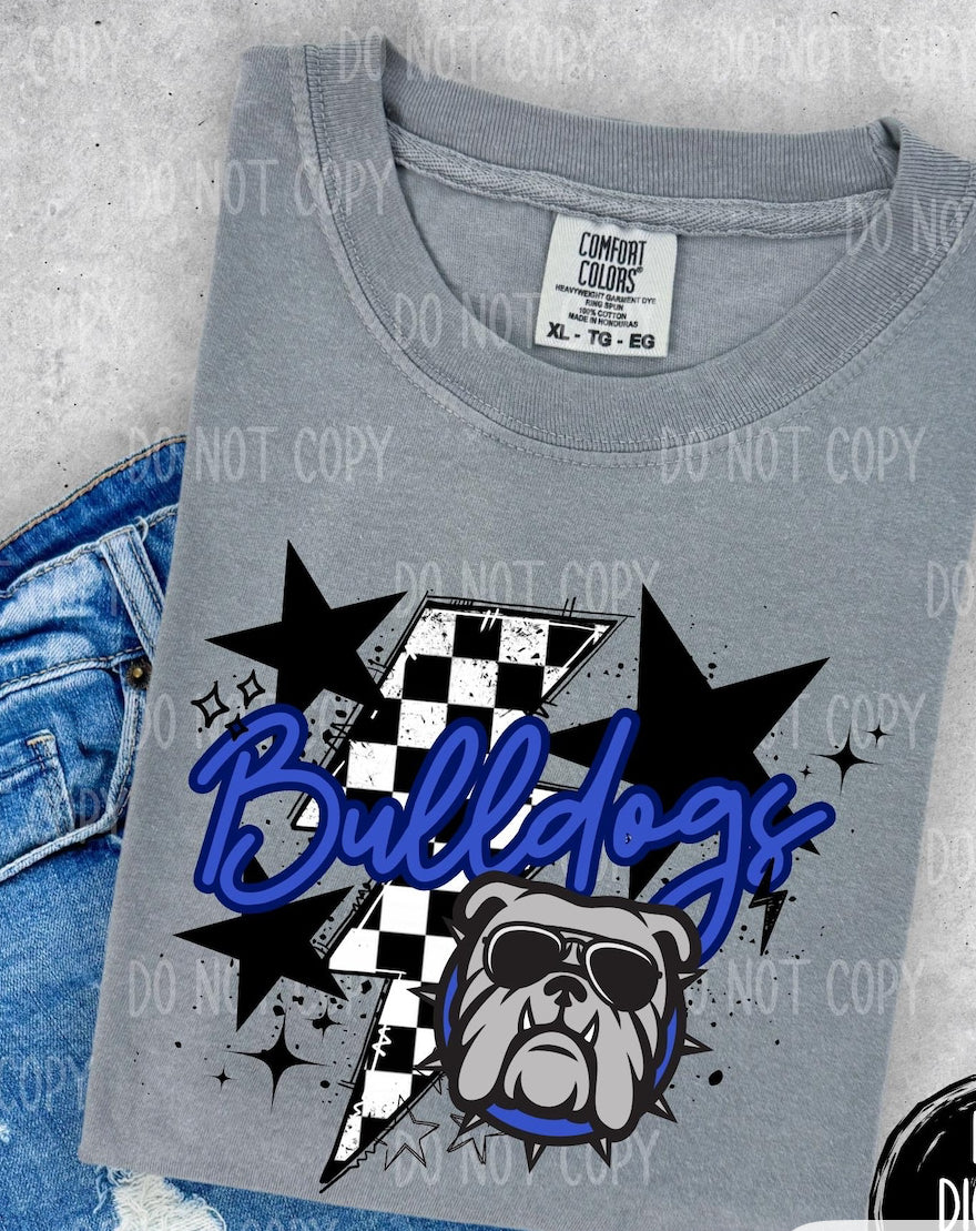 Bulldogs Stars & checkered bolt