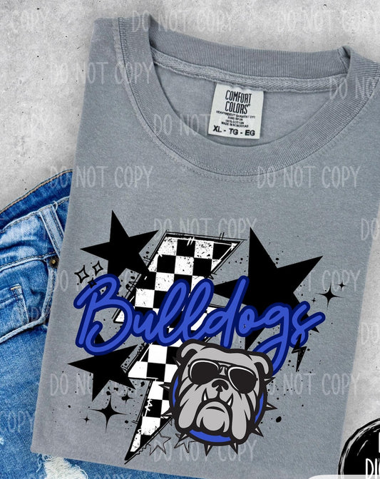 Bulldogs Stars & checkered bolt