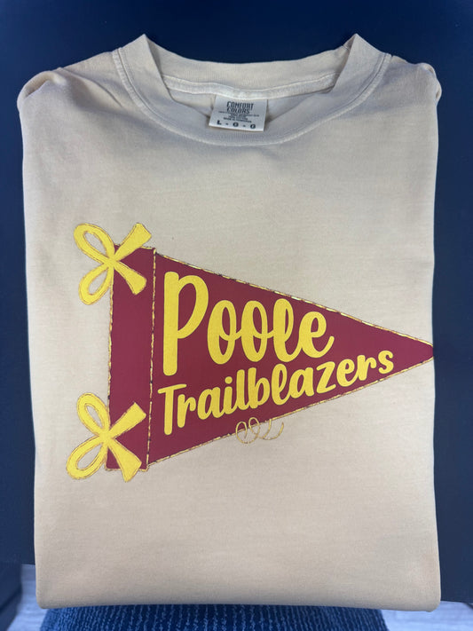 Poole Trailblazers Pennant Flag On Mustard