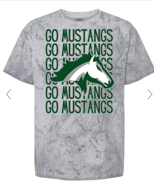 Kennesaw Mountain Mustangs Mascot Stacked Tee