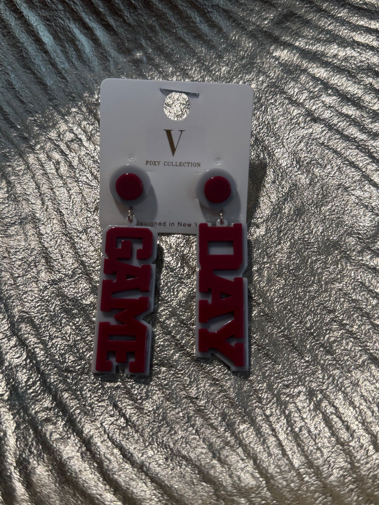 Game day Crimson Grey Earring