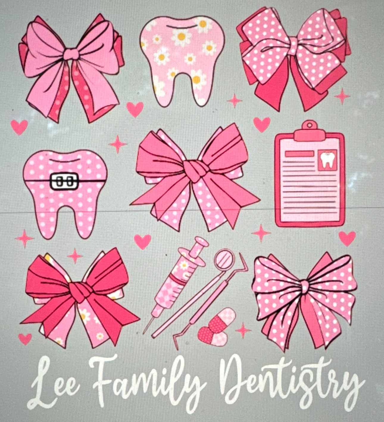 Lee family dentistry tee on charcoal