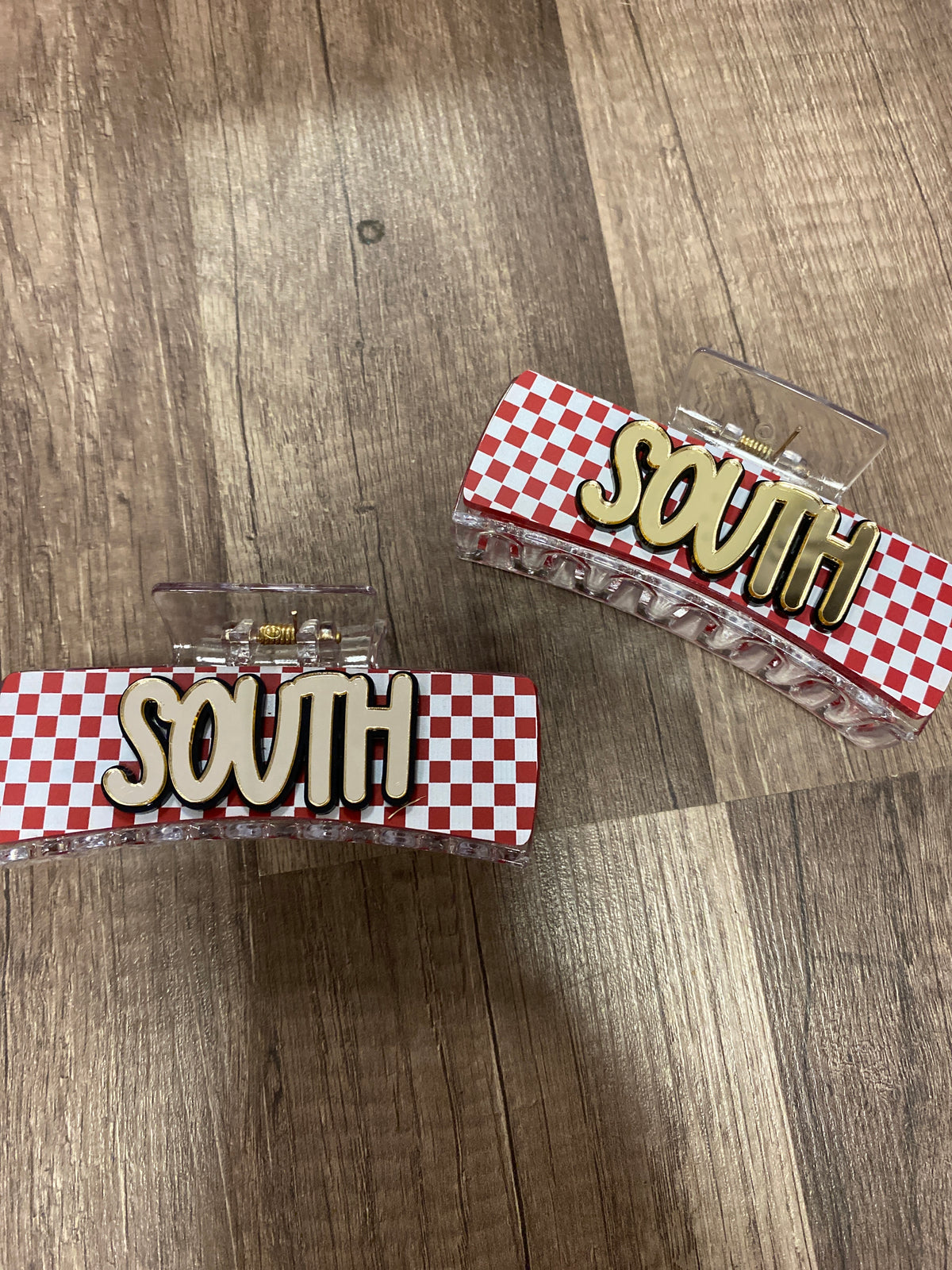 South Red & White Checkered Big clip