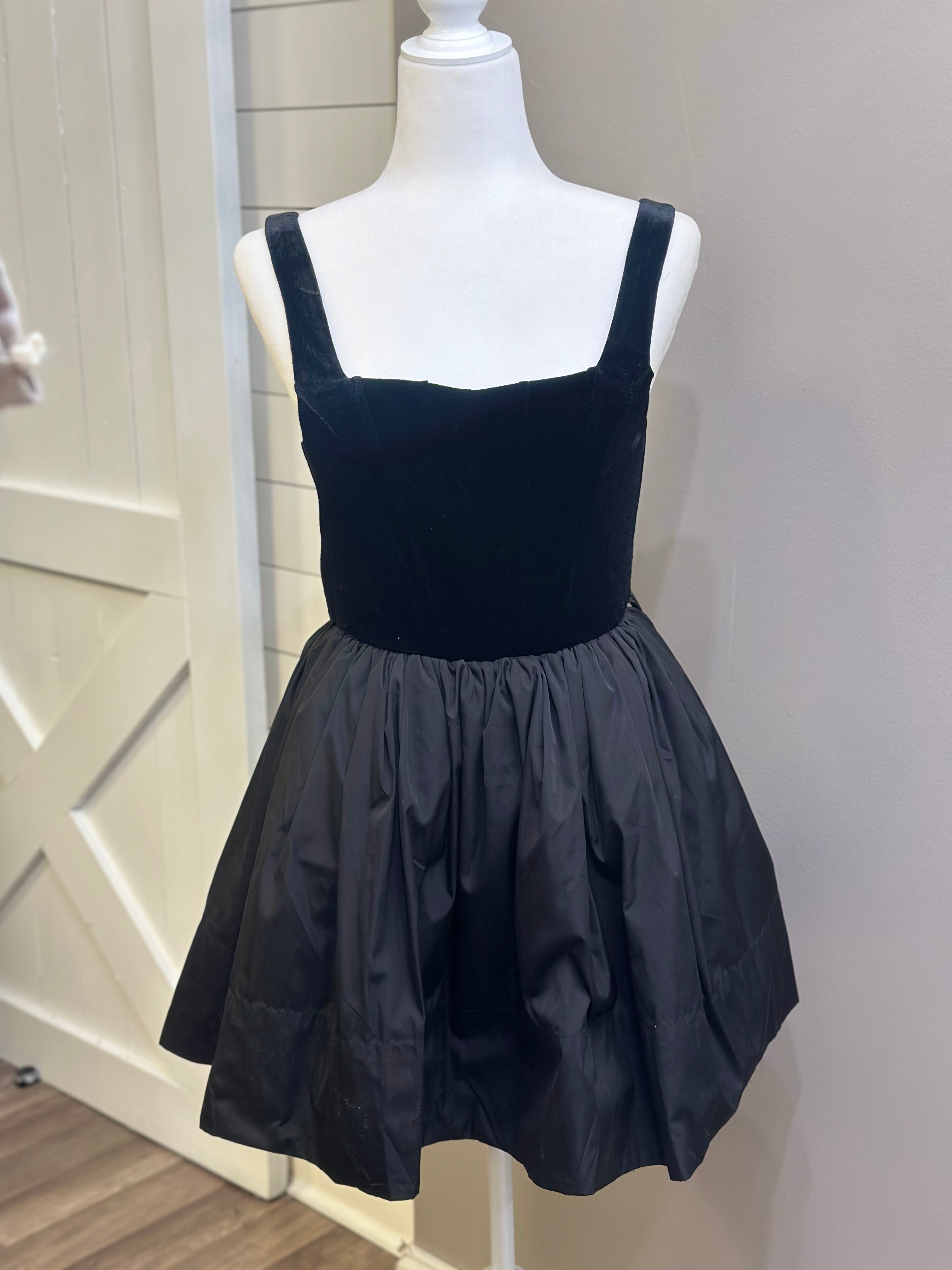 Dolce Velvet Mini Dress - Black