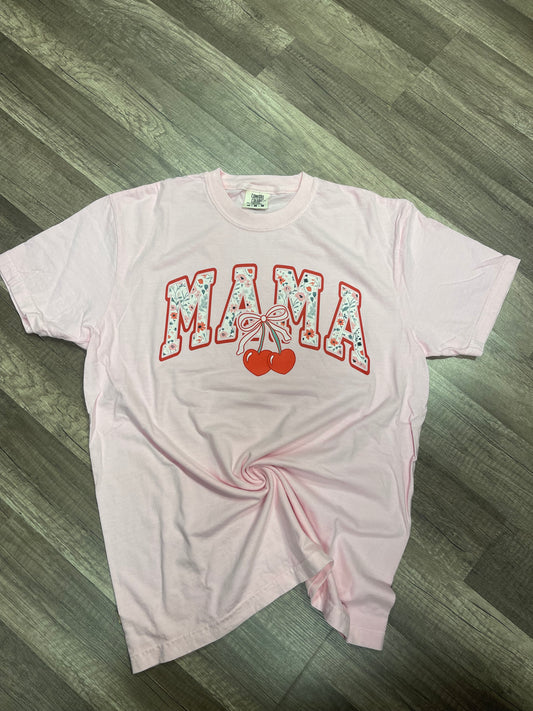 Mama Varsity Cherry Bow