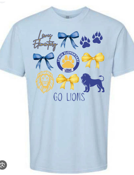 Lewis Lions Bow Collage Tee