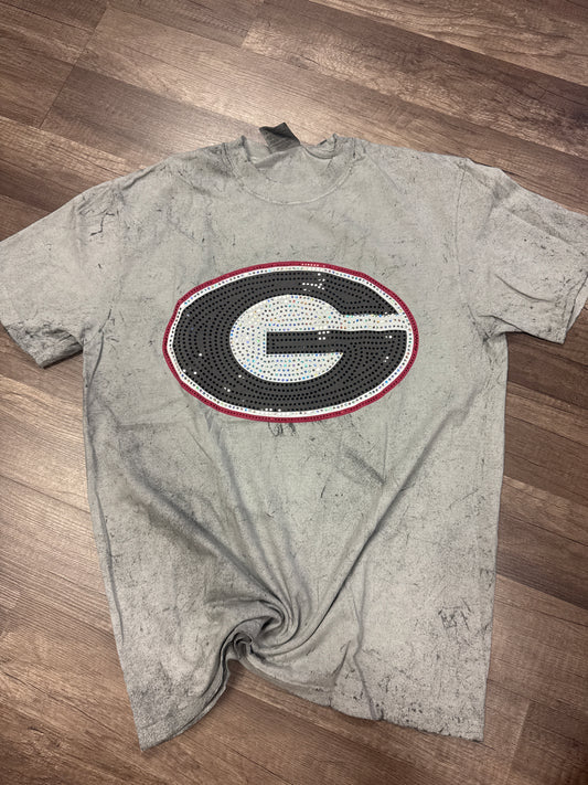 Georgia Bulldog G Logo Sequin Tee