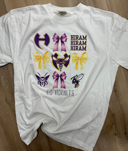 Hiram Hornets Bow Collage on white