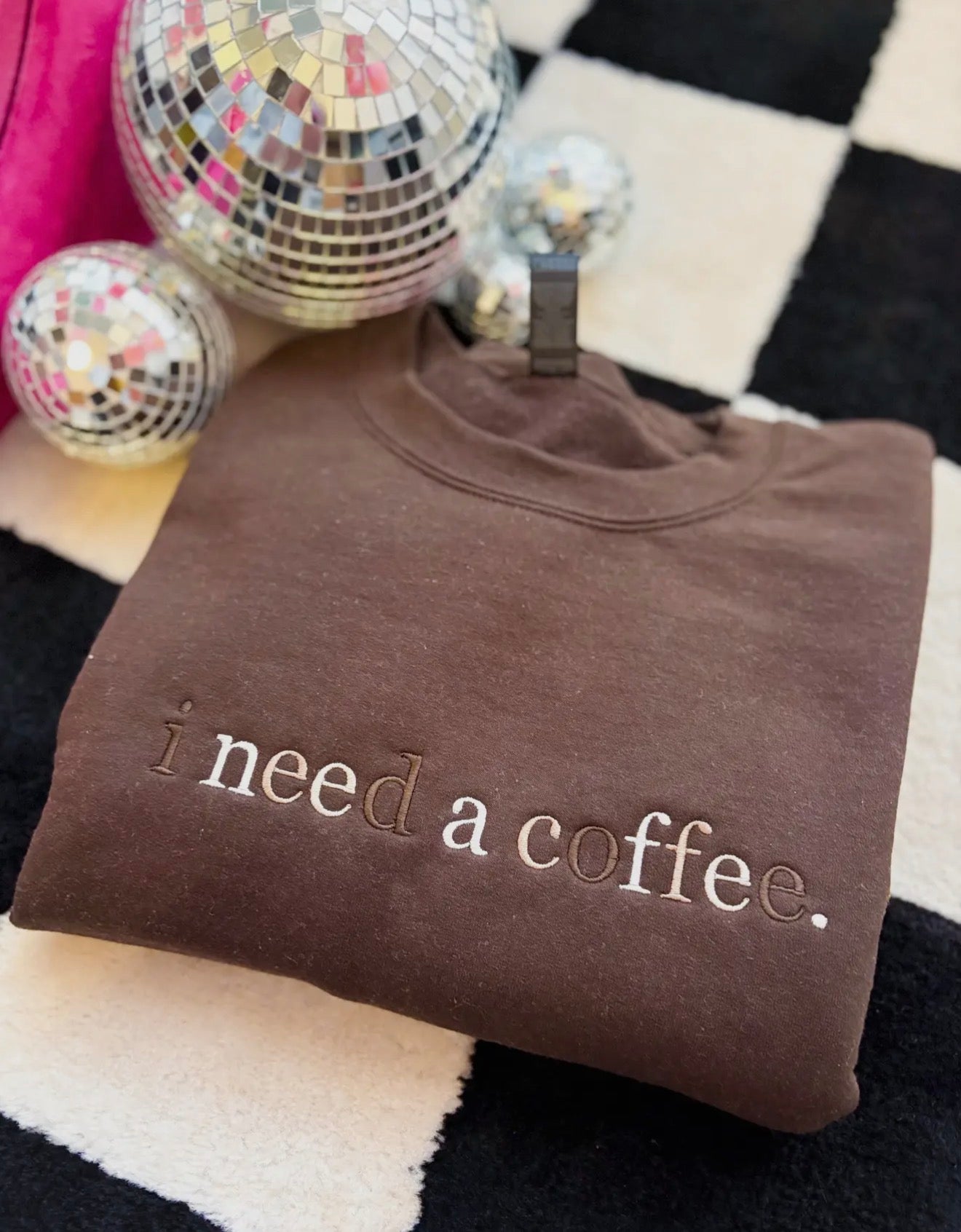 I need an coffee embroidered sweatshirt