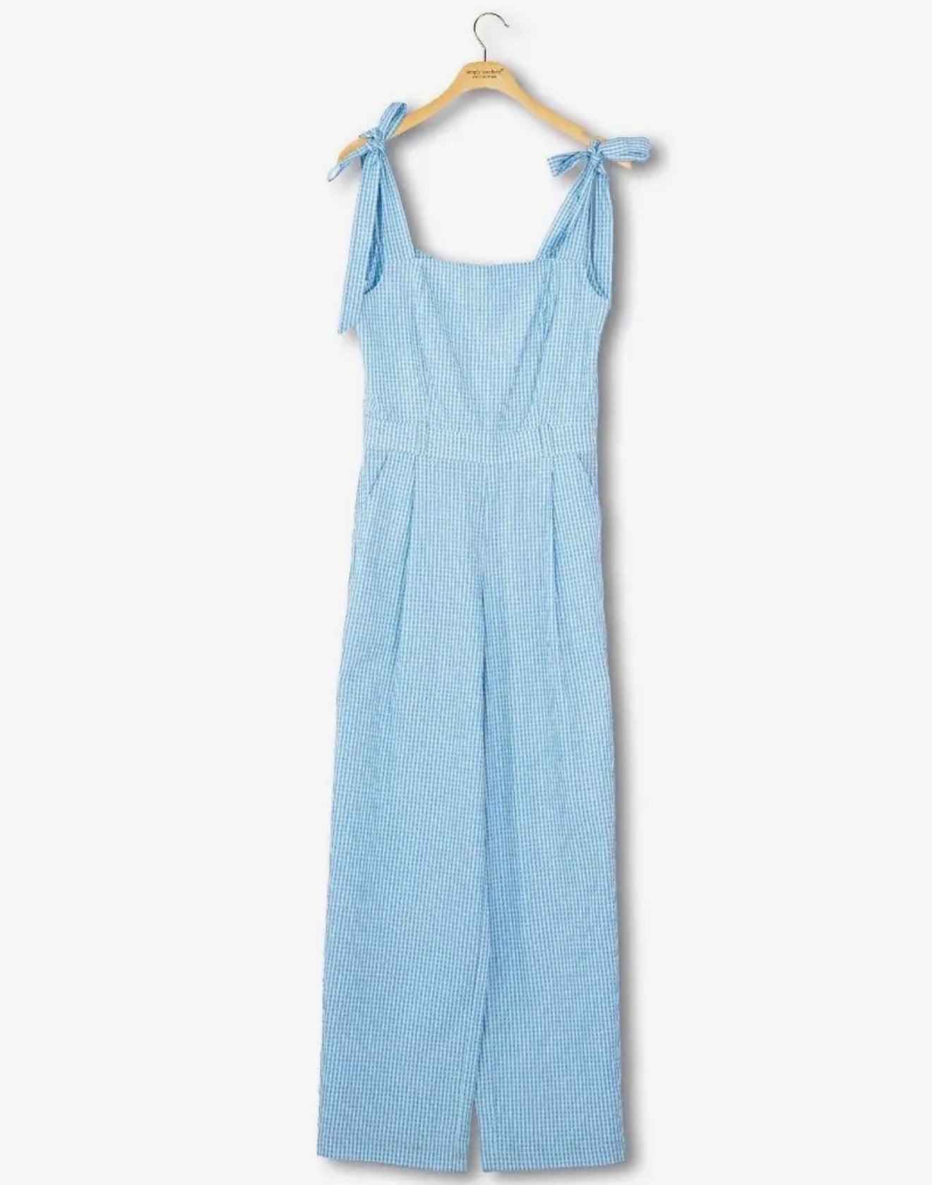 Blue Gingham Pants Romper