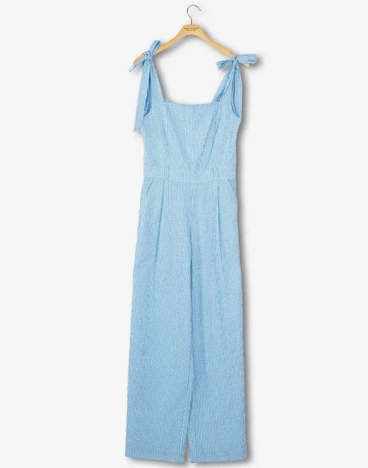 Blue Gingham Pants Romper