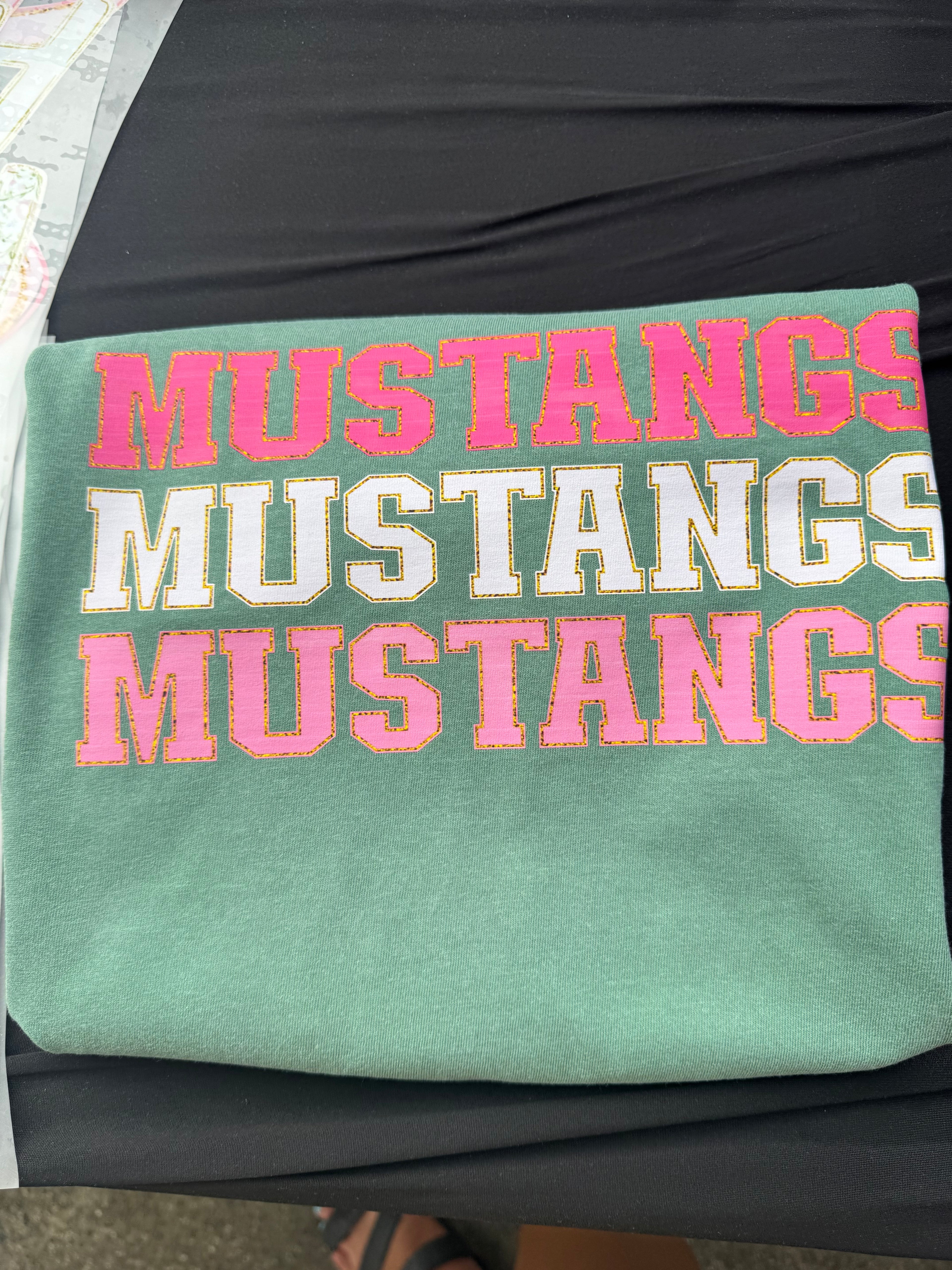 Preppy Mustangs Stacked on light green