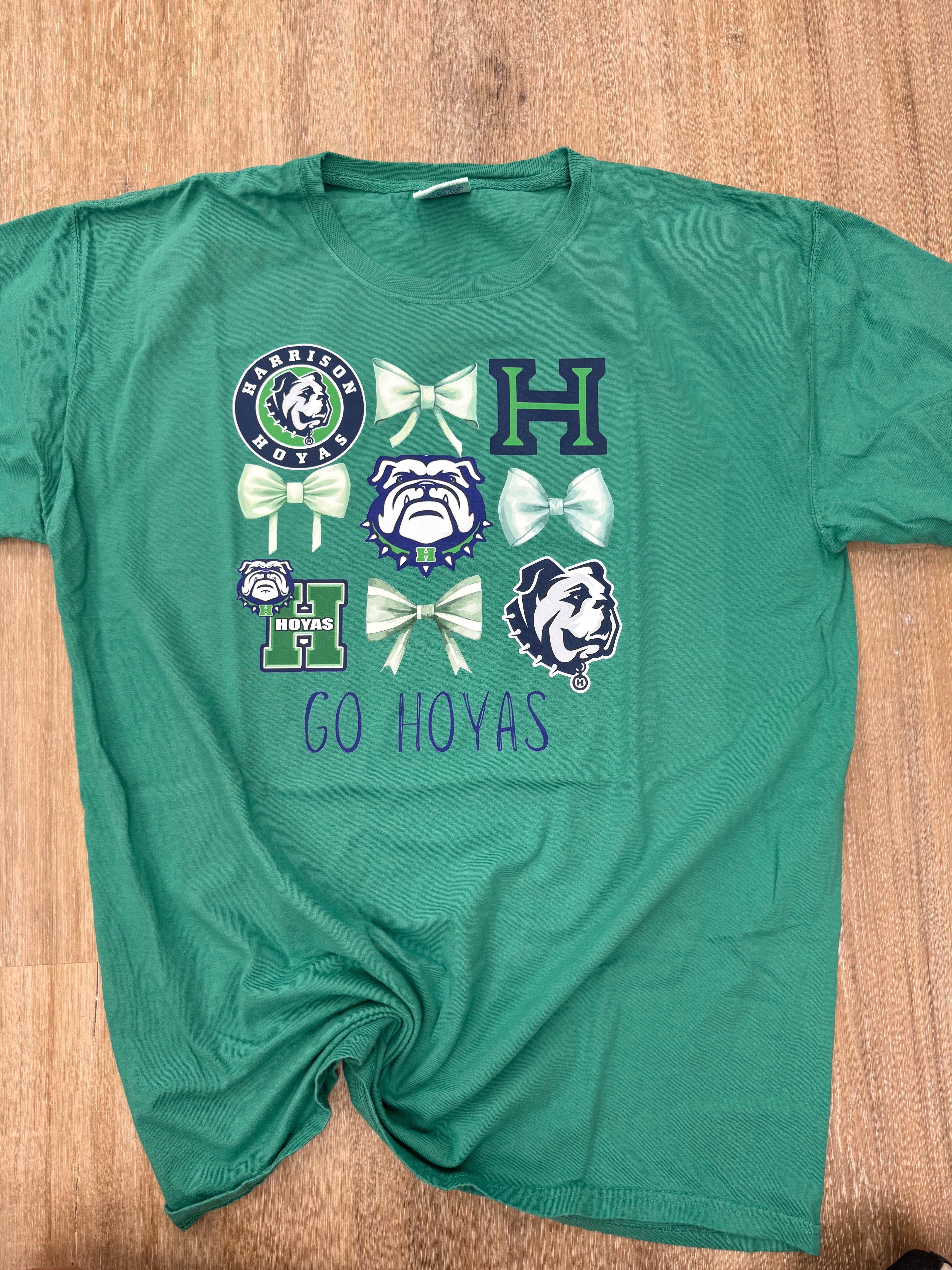 Harrison Hoyas Green Bow Collage Tee