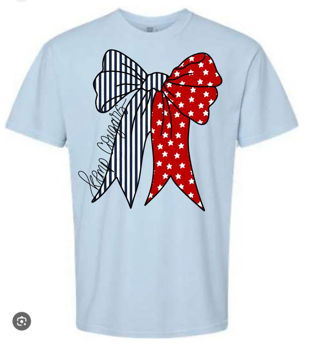 Kemp Cougars Stars & Stripes Bow Tee