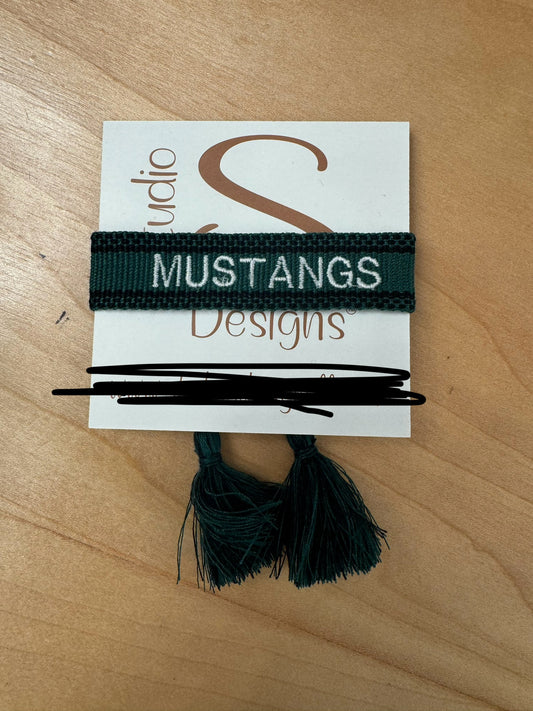 Embroidered Tassel Bracelet - Mustangs