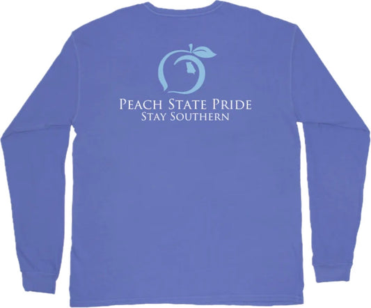 Peach State Pride Classic Stay Southern Long Sleeve - Periwinkle