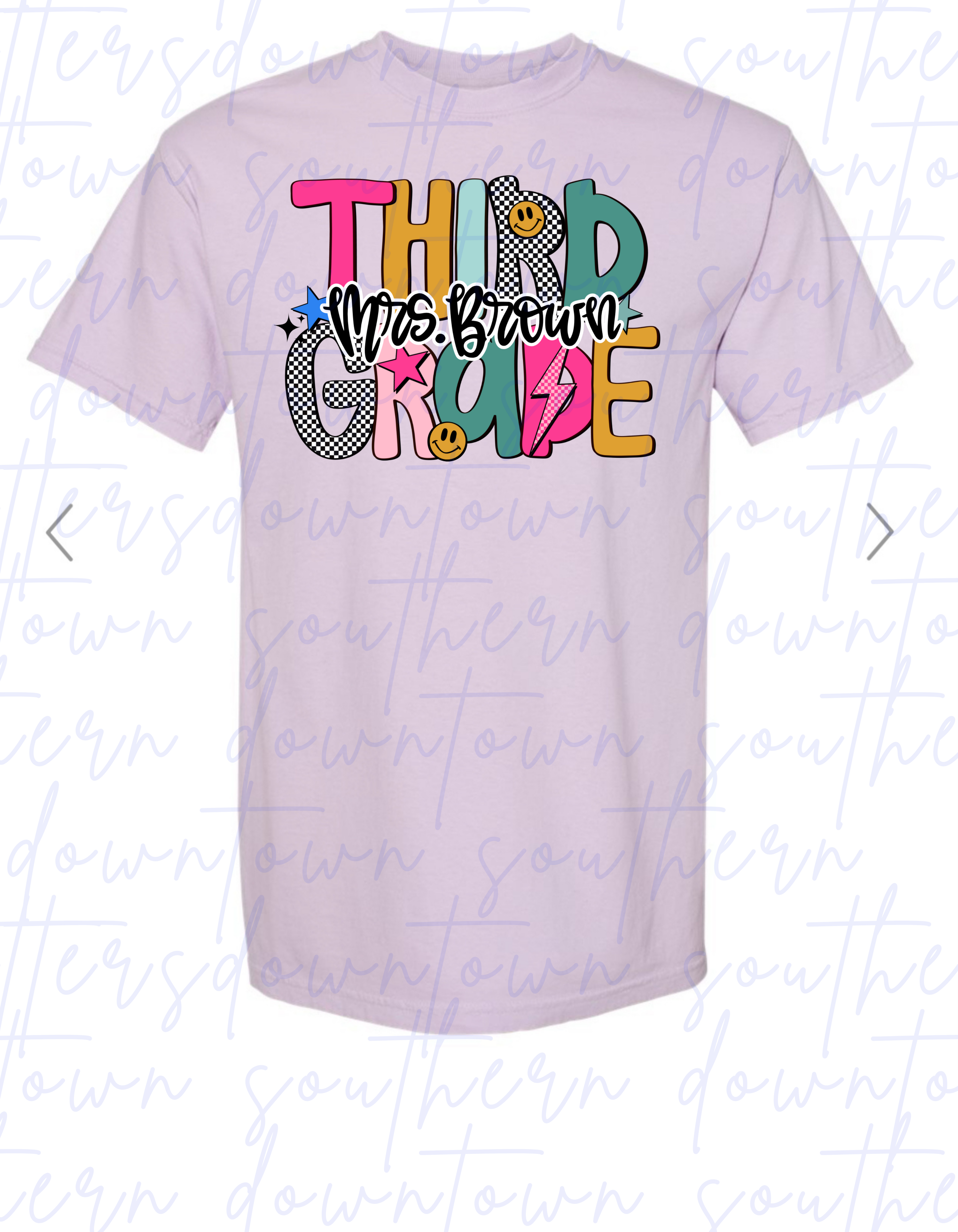 Custom multi color grade/name teacher tee
