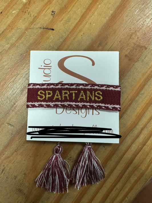 Embroidered Tassel Bracelet - Spartans