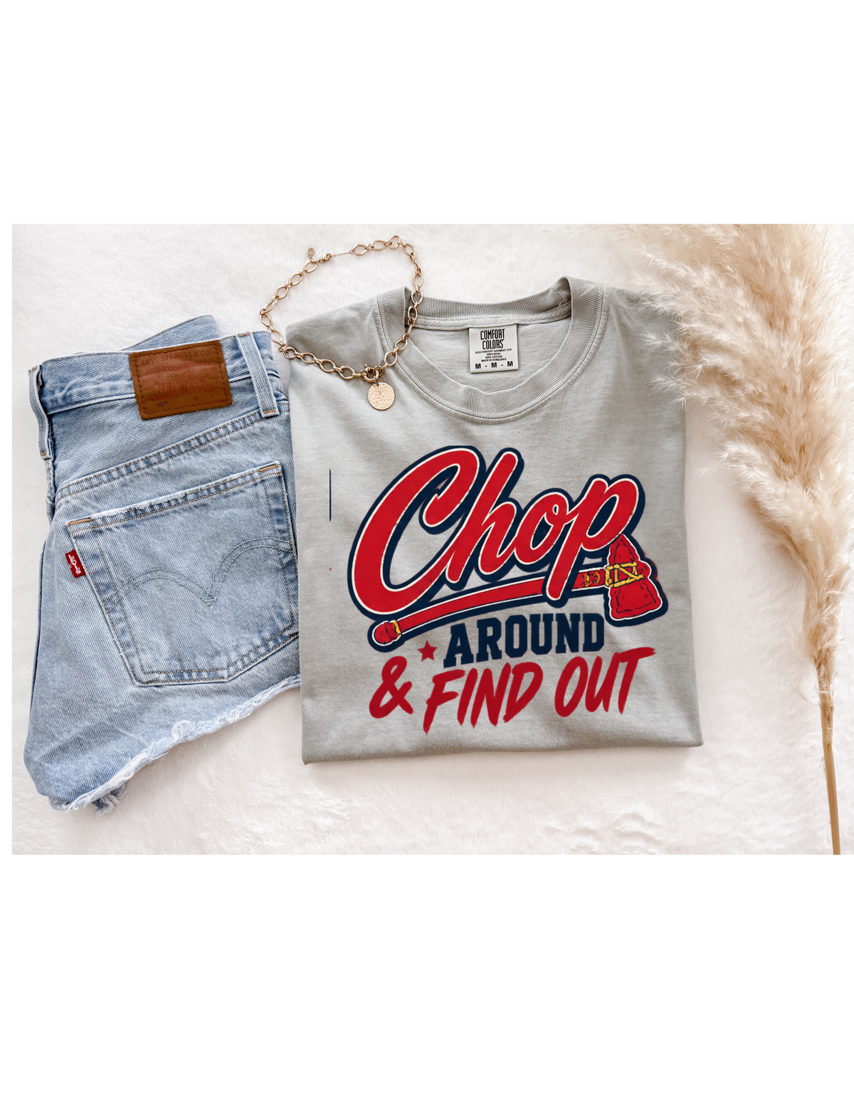 Chop around & find out braves tee grey