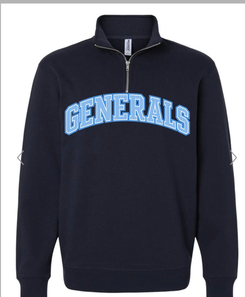 Generals seersucker on quarter zip navy