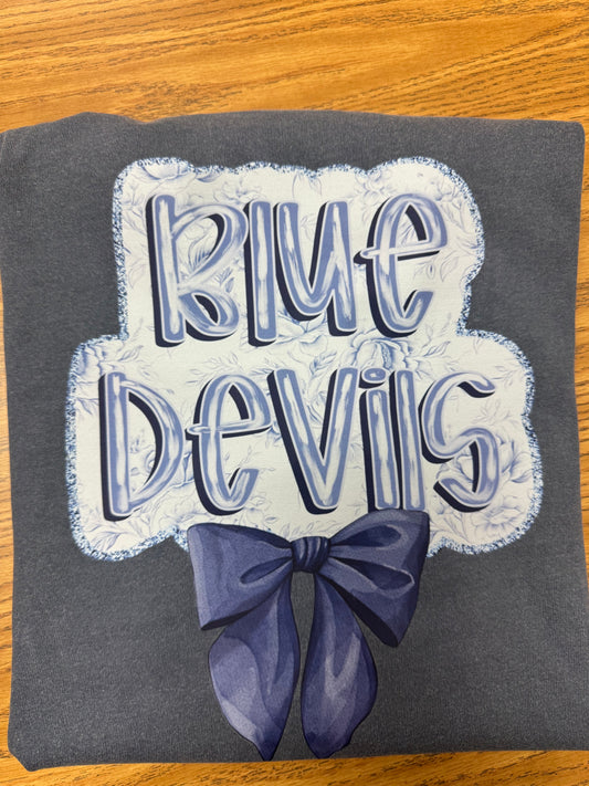 Bremen Blue Devils Floral with Bow on Denim