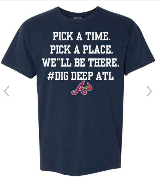 Pick a time pick a place Braves postseason tee