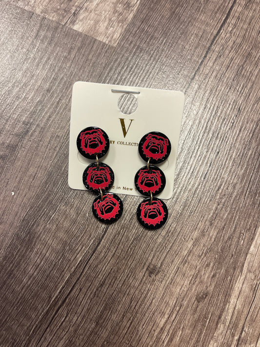 Bulldog Acrylic Dangle Earring