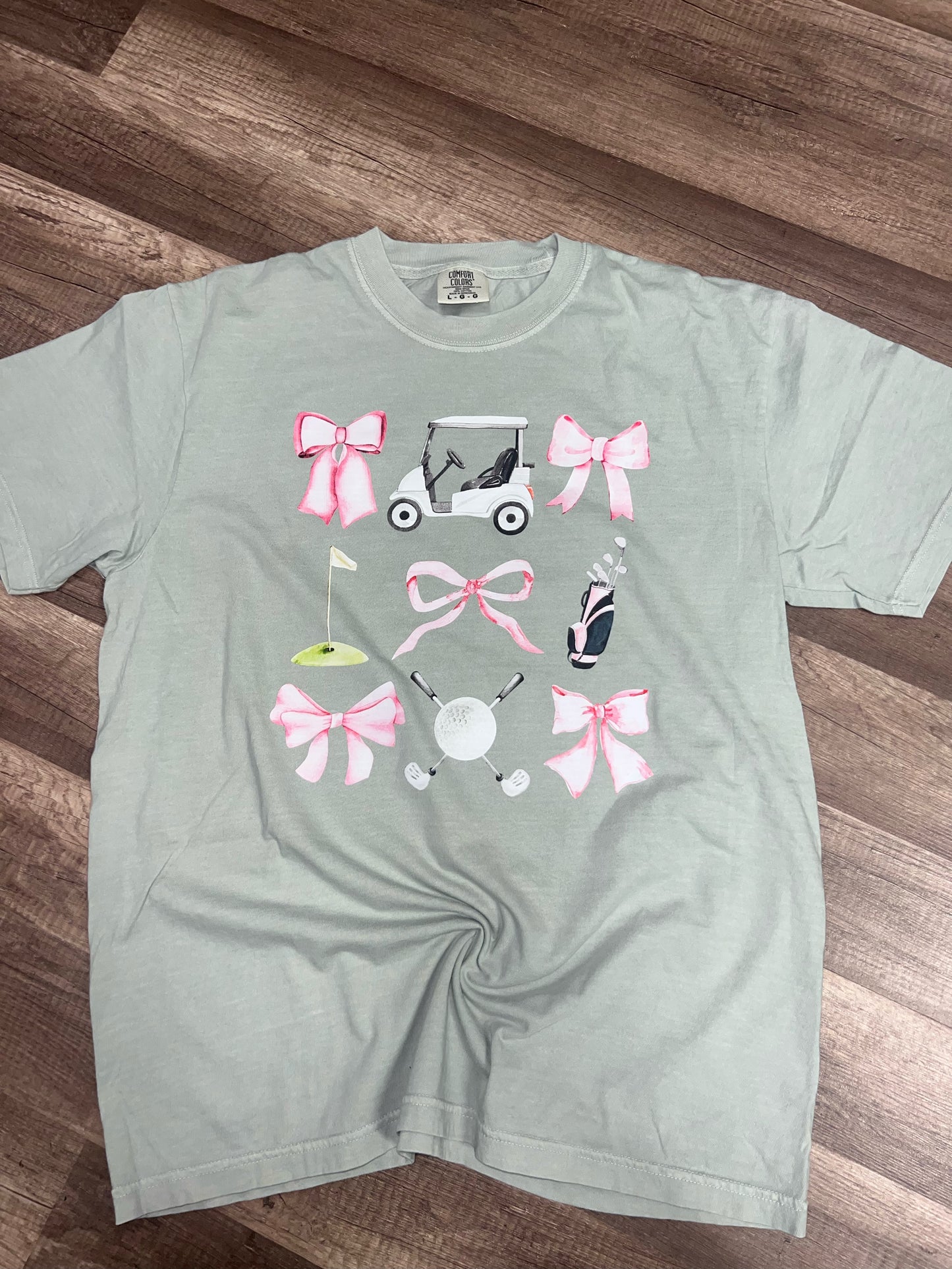 Golf Bow Collage Pink Girly Tee