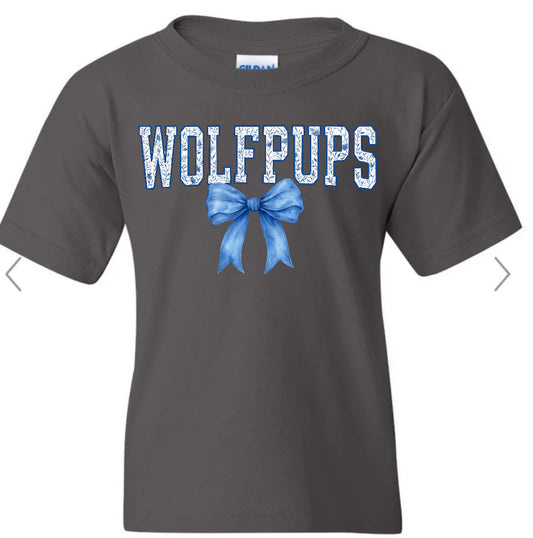 Burnt Hickory Wolfpups Floral Tolie On Charcoal