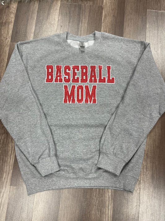 Baseball Mom Sequin Sweatshirt