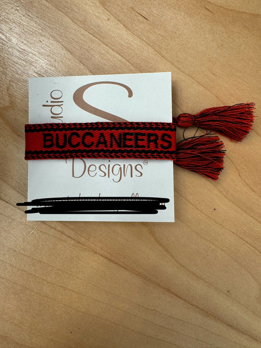 Embroidered Tassel Bracelet - Buccaneers